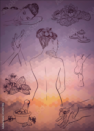 Beauty Spa vector set