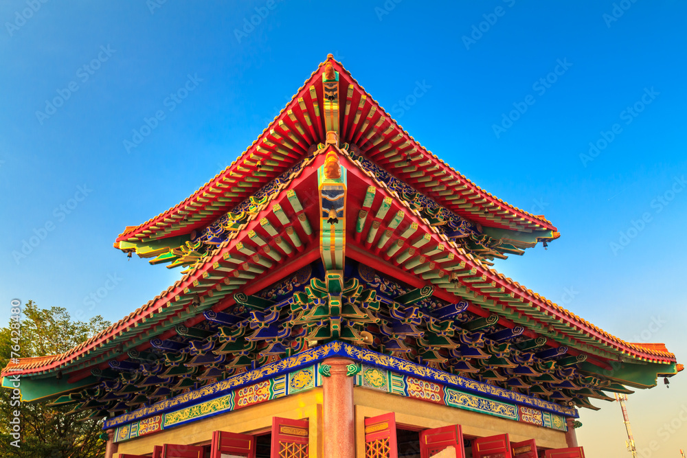 The Chinese temple roof