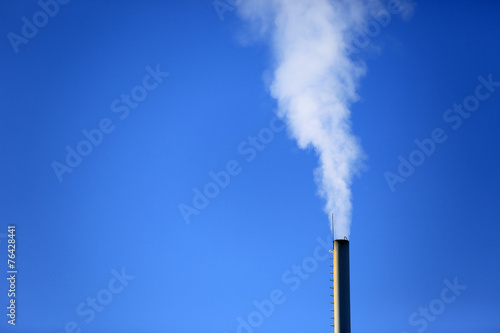 flue on blue sky background