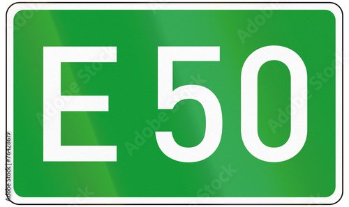 European road number sign for E50 photo