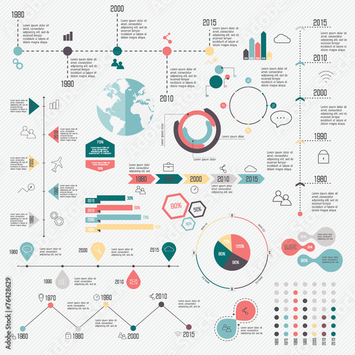 Set of Timeline Infographic Design Templates.