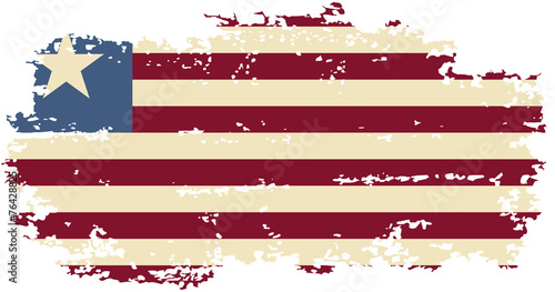 Liberian grunge flag. Vector illustration.