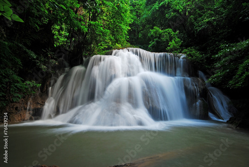 Waterfall with blue stream in the nature Thailand forest © thaiview