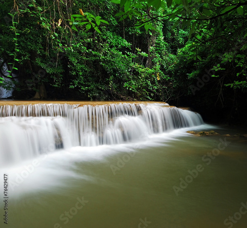 Waterfall with blue stream in the nature Thailand forest