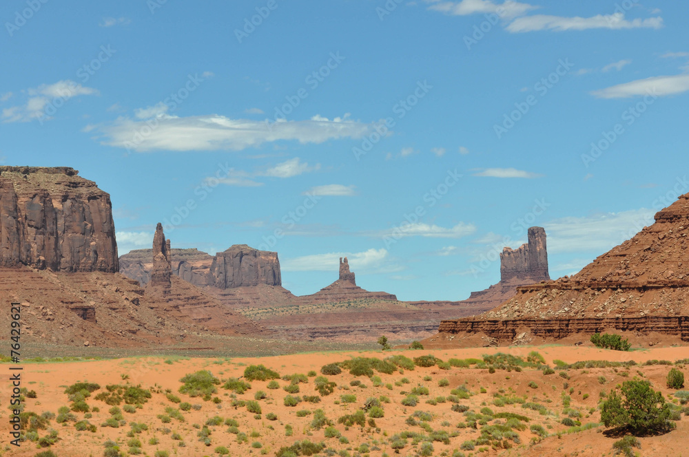 Panoramic view of the Monument Valley