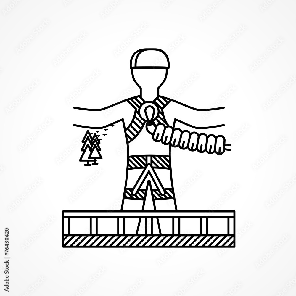 Abstract vector icon for extreme sport. Rope jumper. Abstract vector icon for extreme sport. Rope jumper.