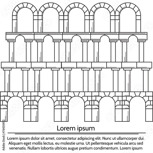 Vector illustration of line design arch structure