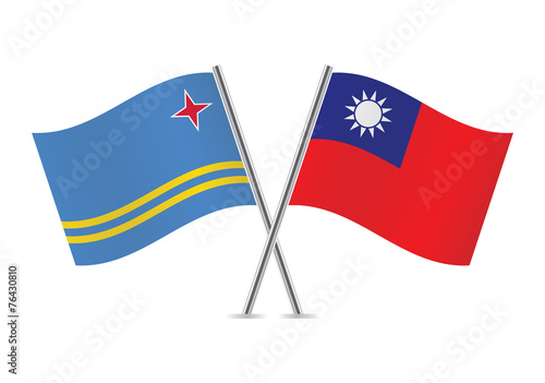 Free Download Aruba and Taiwanese flags. Vector illustration. - GFXLoad