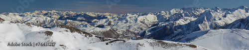 Panorama of Aure Valley in Hautes Pyrenees from the top