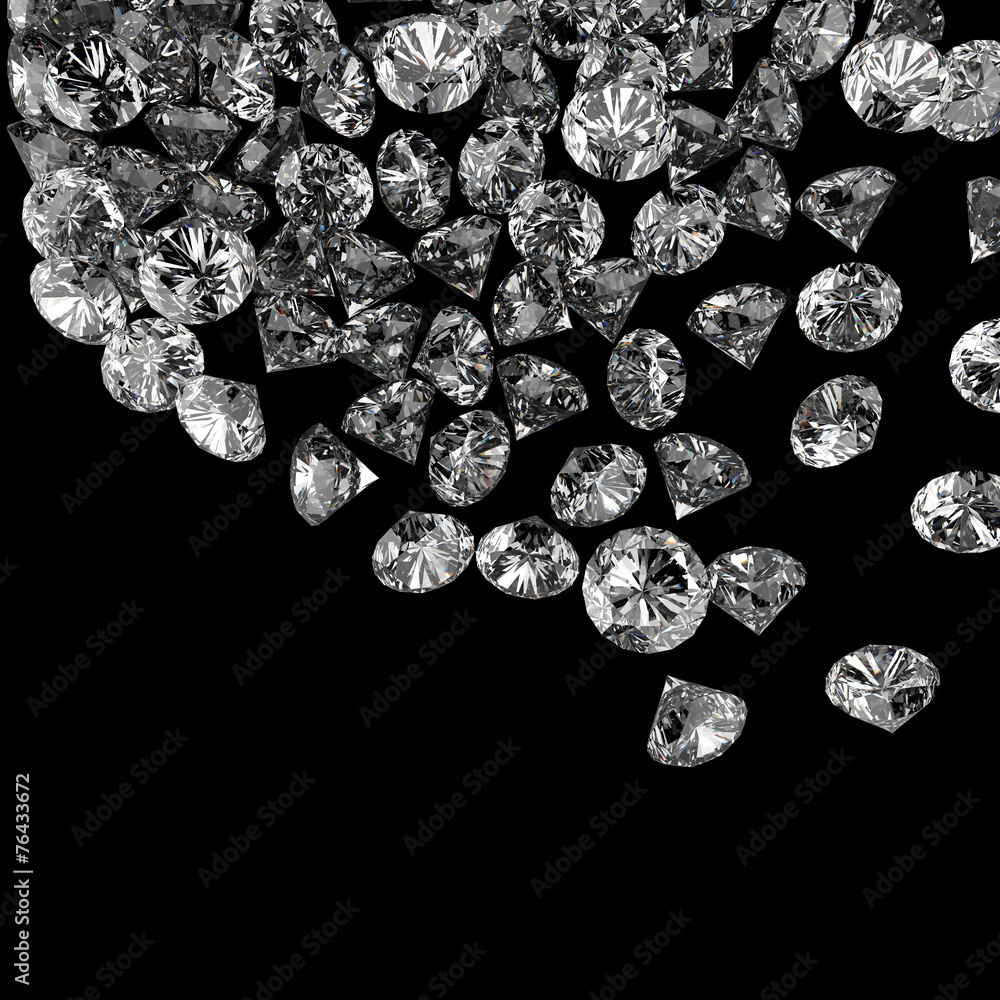 Diamonds 3d in composition as concept Diamonds 3d in composition as concept