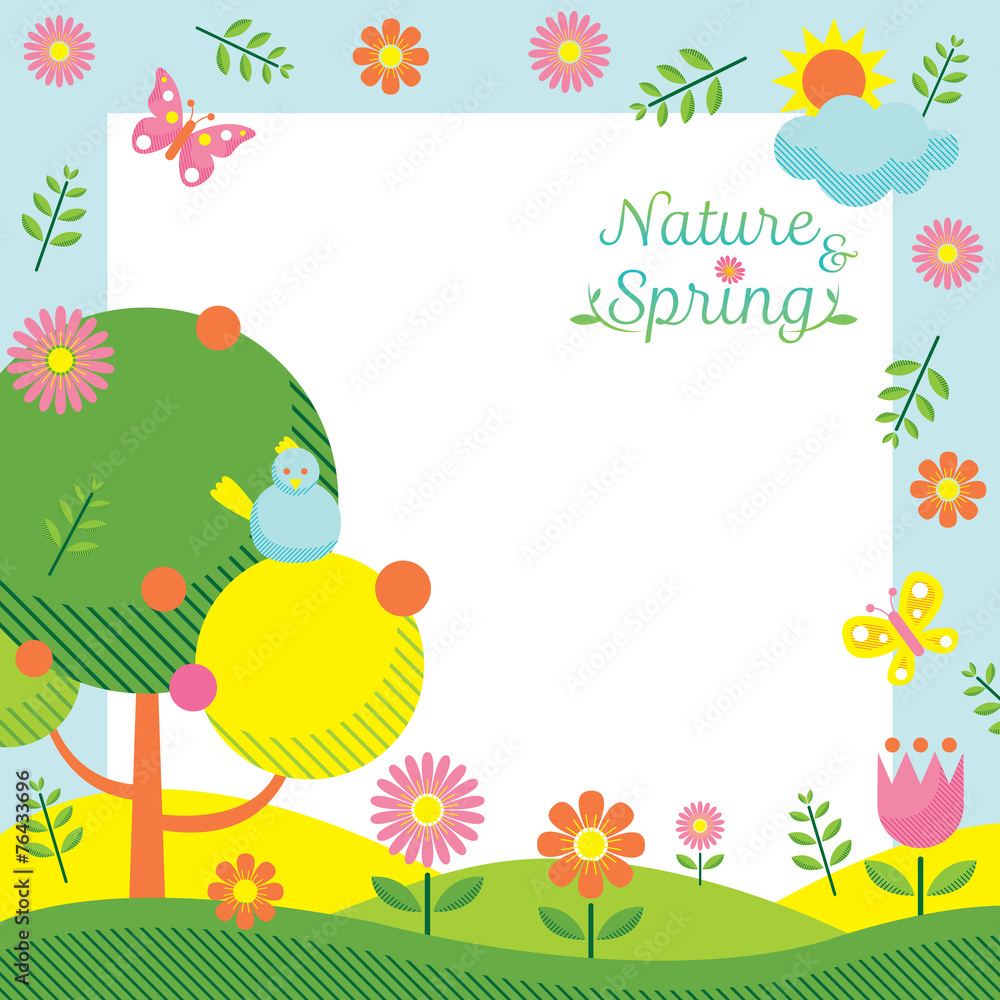 Spring Season Icons Frame