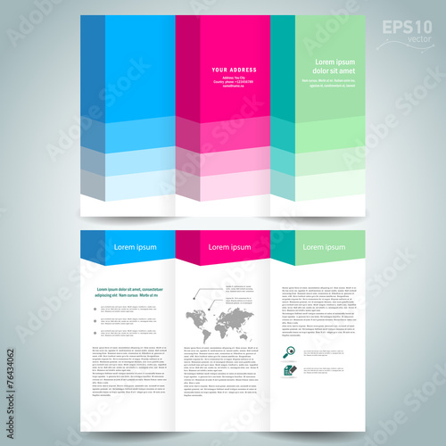 3d dimensional design brochure template folder leaflet colored