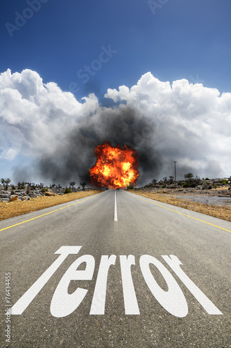 road with text TERROR © Wolfgang Zwanzger