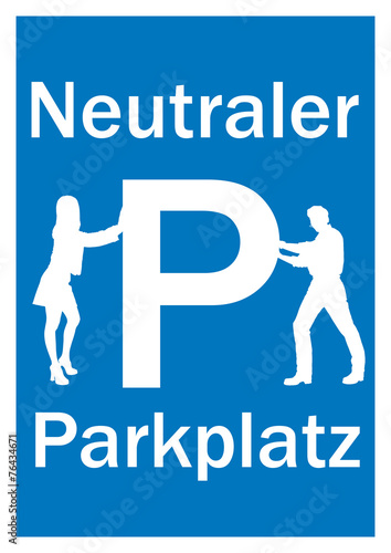 Neutraler Parkplatz / Schild / Parkschild photo