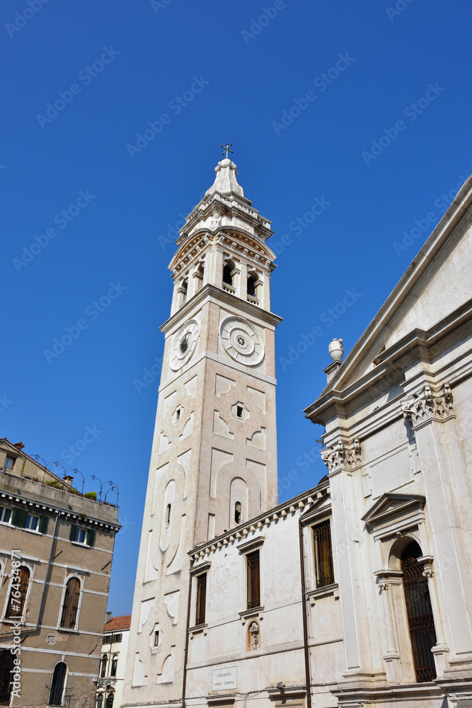 Bell tower of Santa Maria Formosa church in Venice, Italy