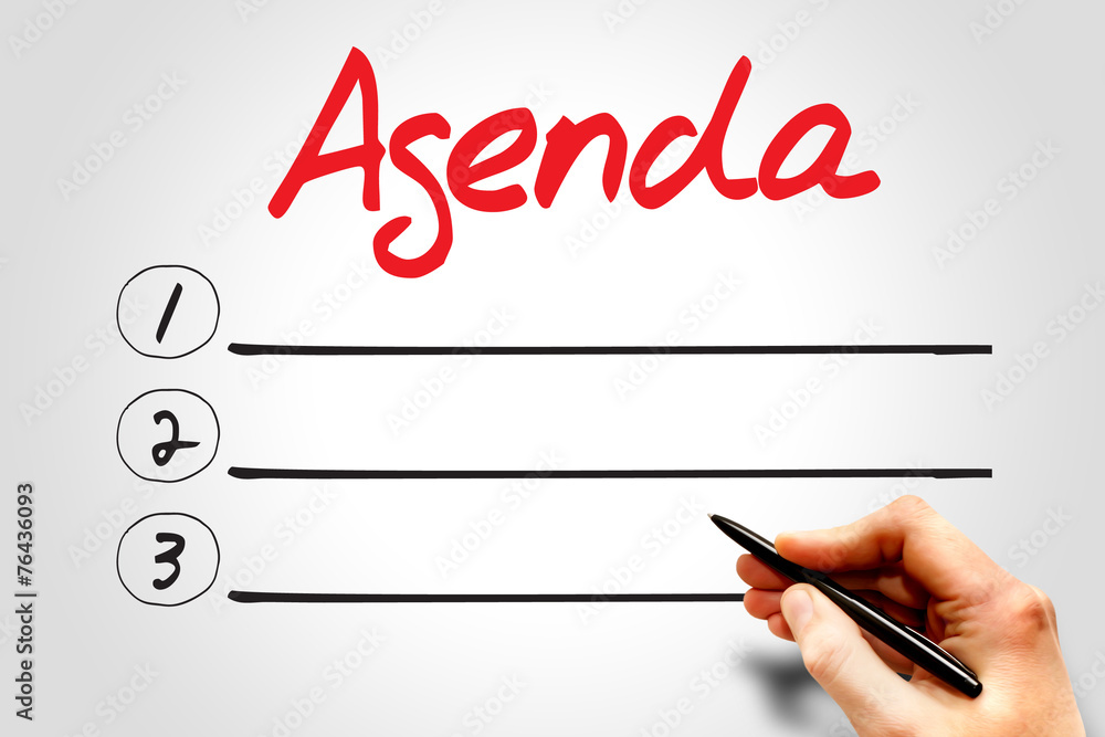 AGENDA blank list, business concept AGENDA blank list, business concept