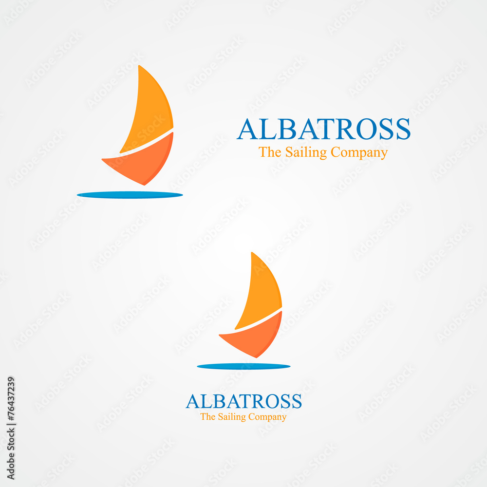 Fototapeta premium Set of abstract sailboat logo