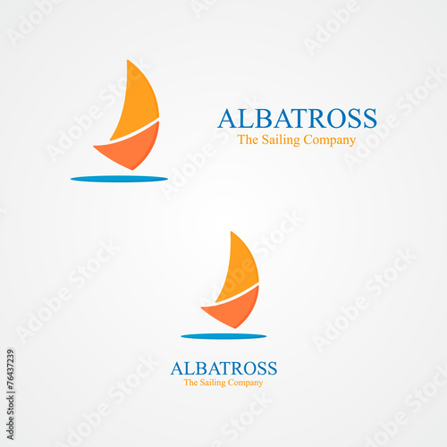 Set of abstract  sailboat logo