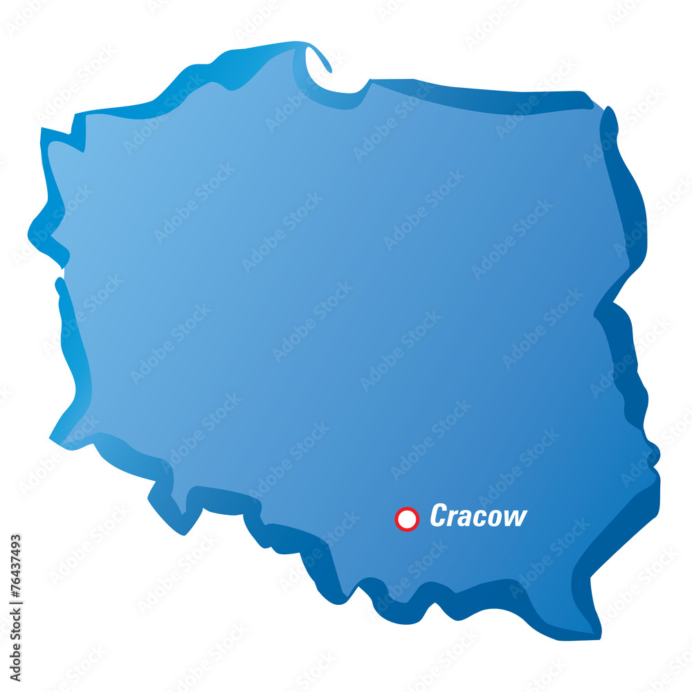Vector map of Poland and Cracow