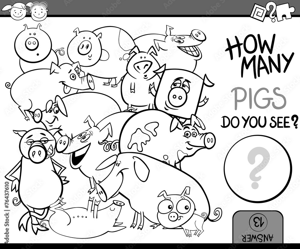 counting game cartoon coloring page counting game cartoon coloring page
