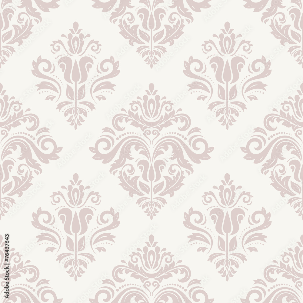 Damask Seamless Vector Pattern. Orient Pink Background Damask Seamless Vector Pattern. Orient Pink Background
