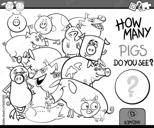 counting game cartoon coloring page