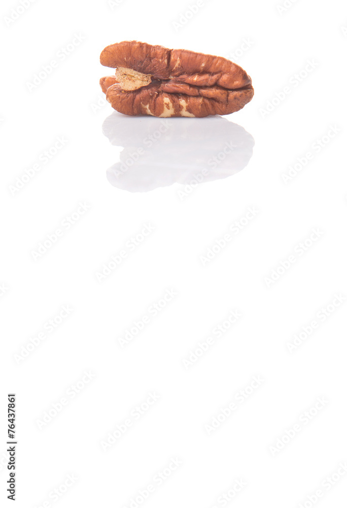 Obraz premium Pecan nut over white background
