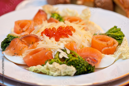 Salad with salmon