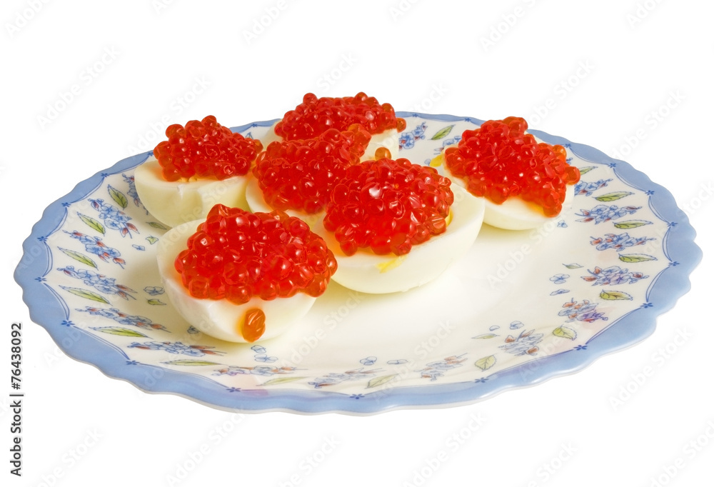 eggs with red caviar eggs with red caviar