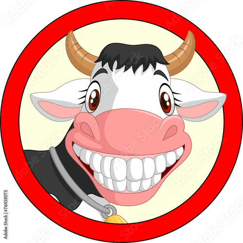 Happy cartoon cow mascot