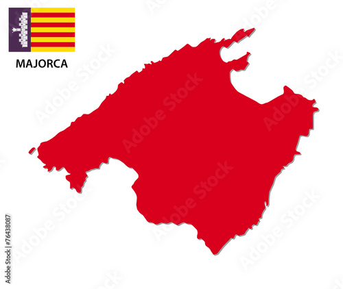 majorca map with flag photo