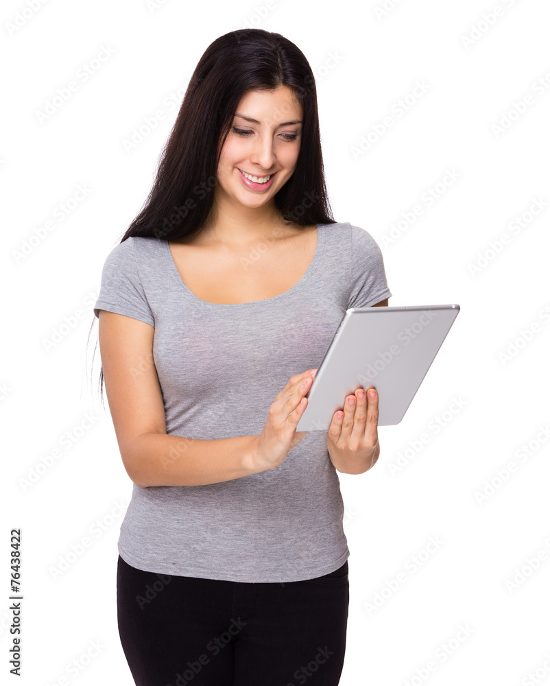 Woman use of tablet Woman use of tablet