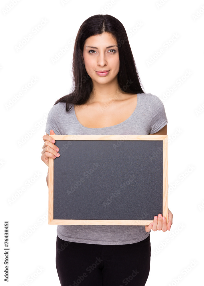 Woman hold with chalkboard Woman hold with chalkboard