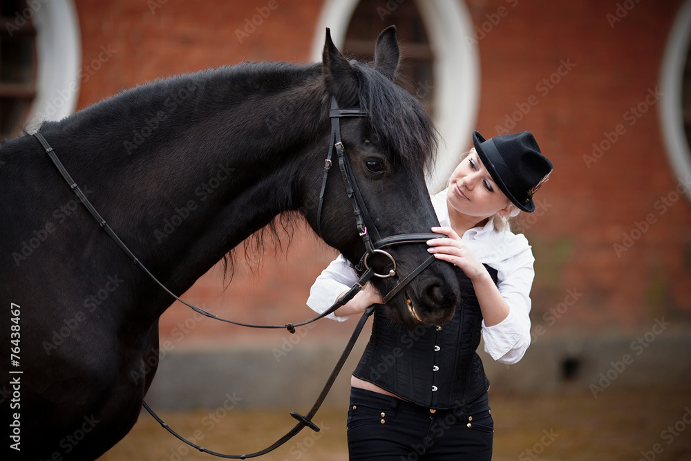 Obraz premium Girl and horse