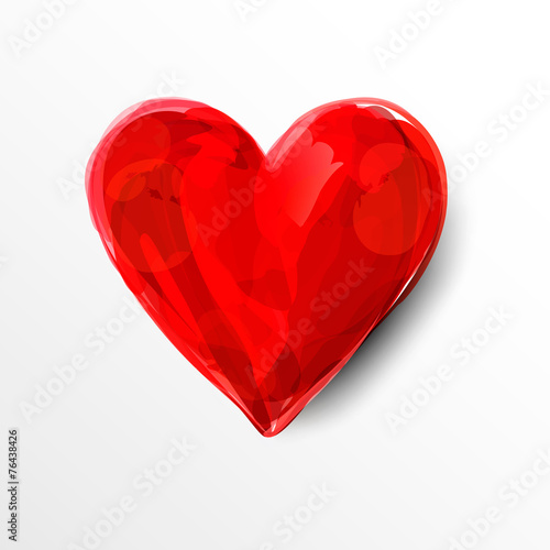 Painted red heart