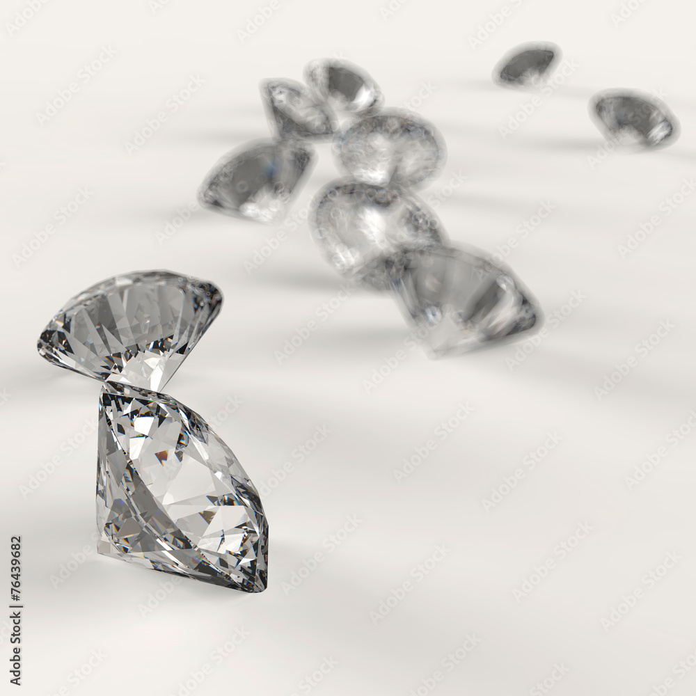 Diamonds 3d in composition as concept Diamonds 3d in composition as concept