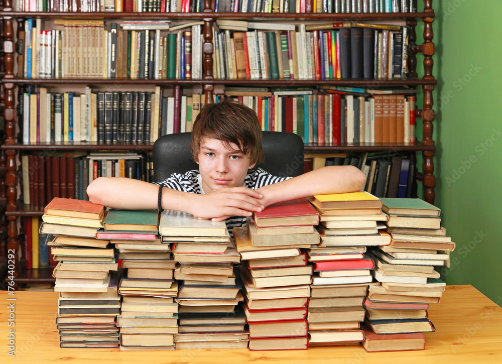 Boy in library Boy in library