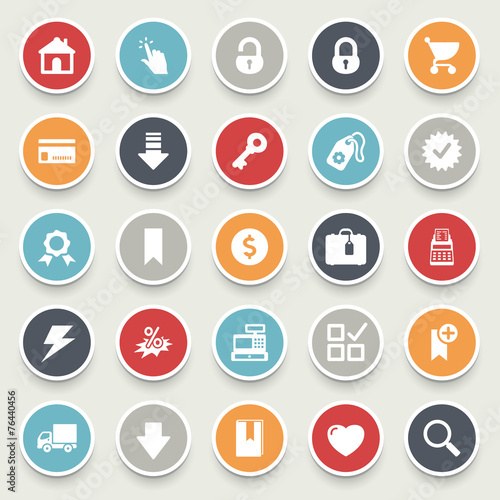 E-commerce and online shopping icons.