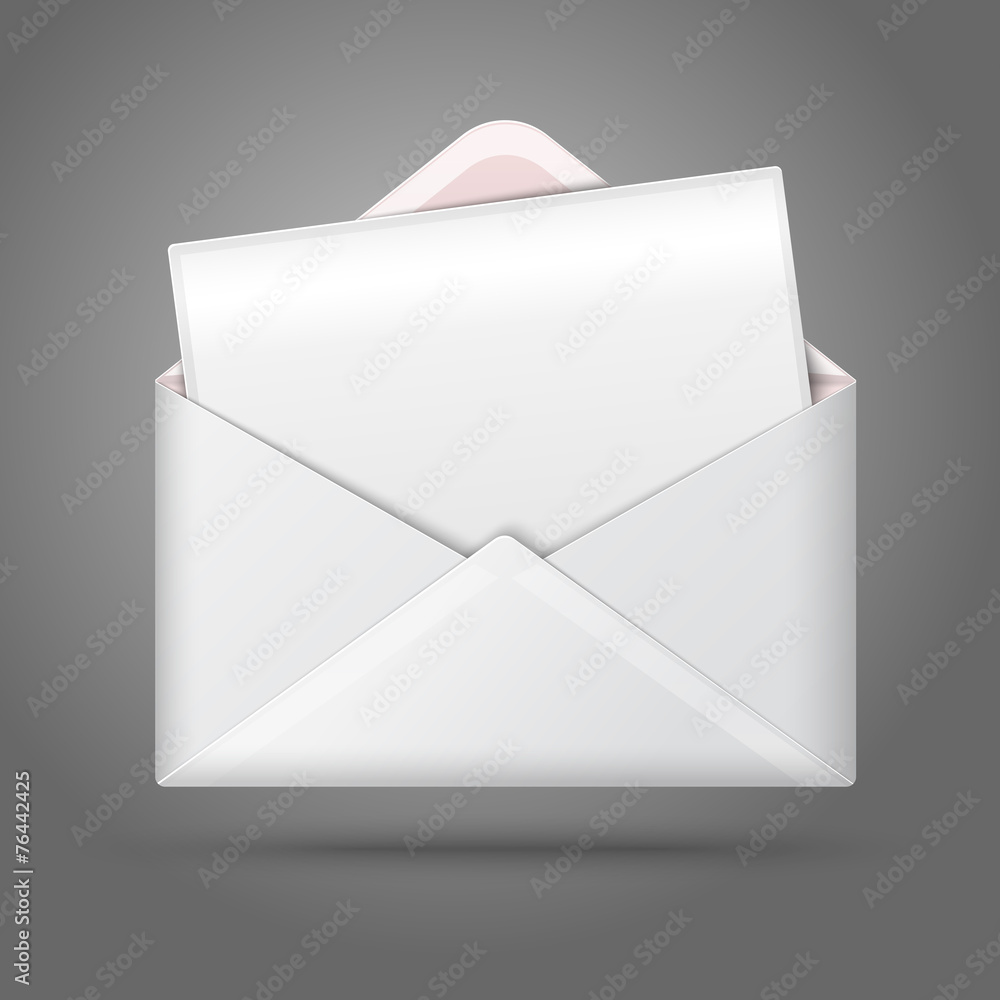 Blank vector white opened envelope and postcard for your text. Blank vector white opened envelope and postcard for your text.