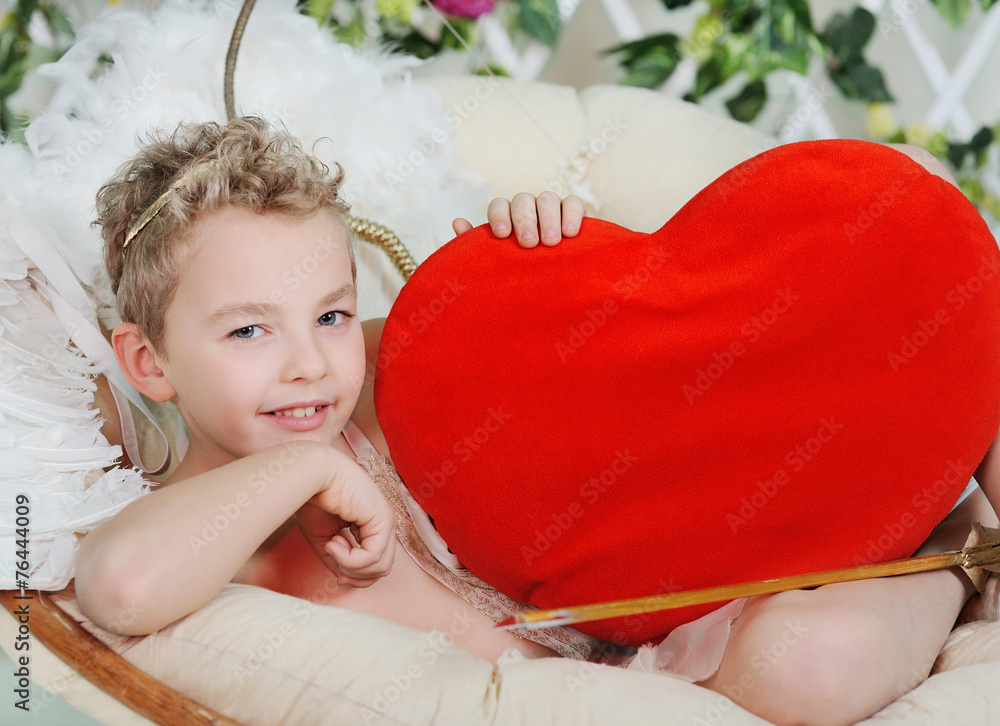 baby cupid with heart baby cupid with heart