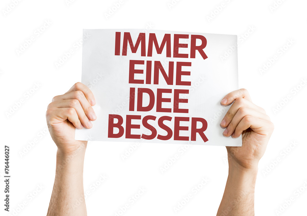 Getting a Better Idea (in German) card isolated Getting a Better Idea (in German) card isolated