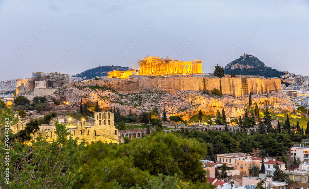 View of the Acropolis of Athens - Greece