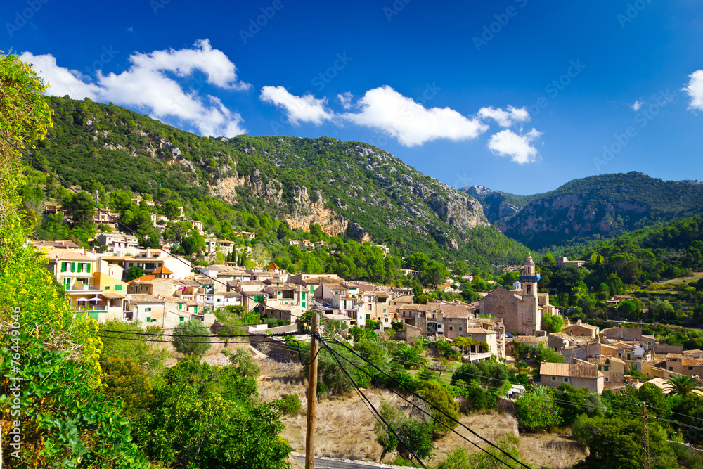 Beautiful view of Valldemossa city, Mallorca, Spain