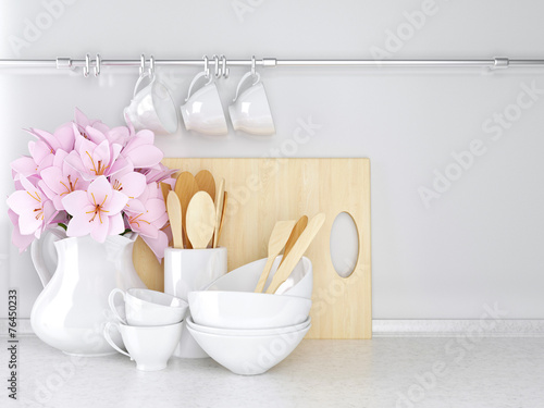 Wooden and ceramic utensils.