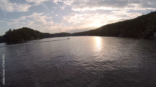 Lake Aerial Sunset photo