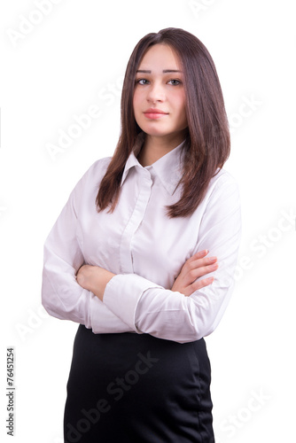 beautiful business woman standing with arms crossed
