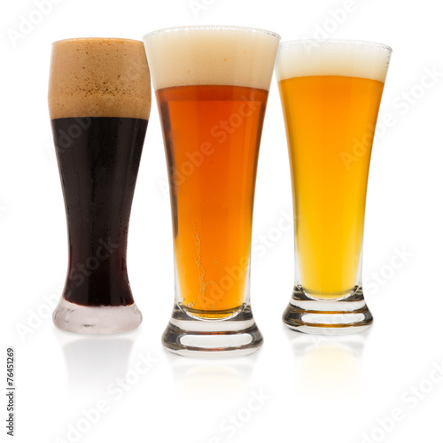 Three Beers on White