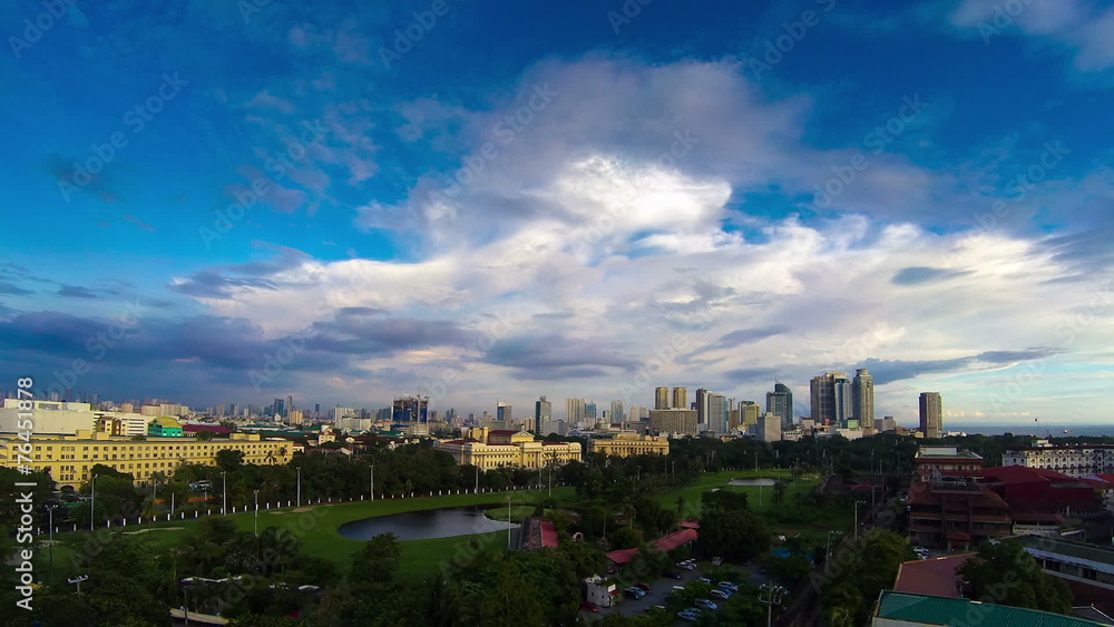Philippines Manila skyline sunset time lapse Philippines Manila skyline sunset time lapse