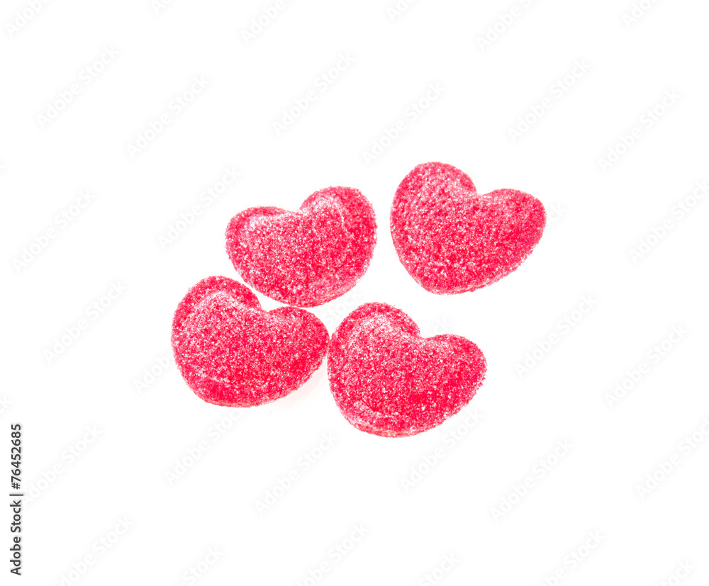 Fototapeta premium Jelly Strawberry white Chocolate heart shape