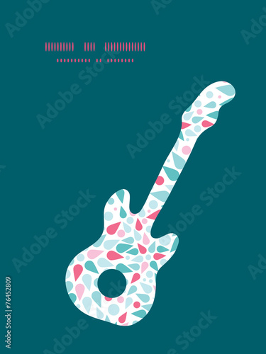 Vector abstract colorful drops guitar music silhouette pattern